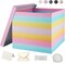 Large 12x12x10" Colorful Gift Box with Lid – Birthday, Baby Shower, Valentine's, Kids Party, Anniversary & Celebration Packaging Set (Colorful box)